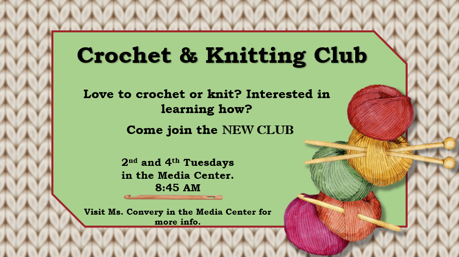 Crochet and Knitting Club Information